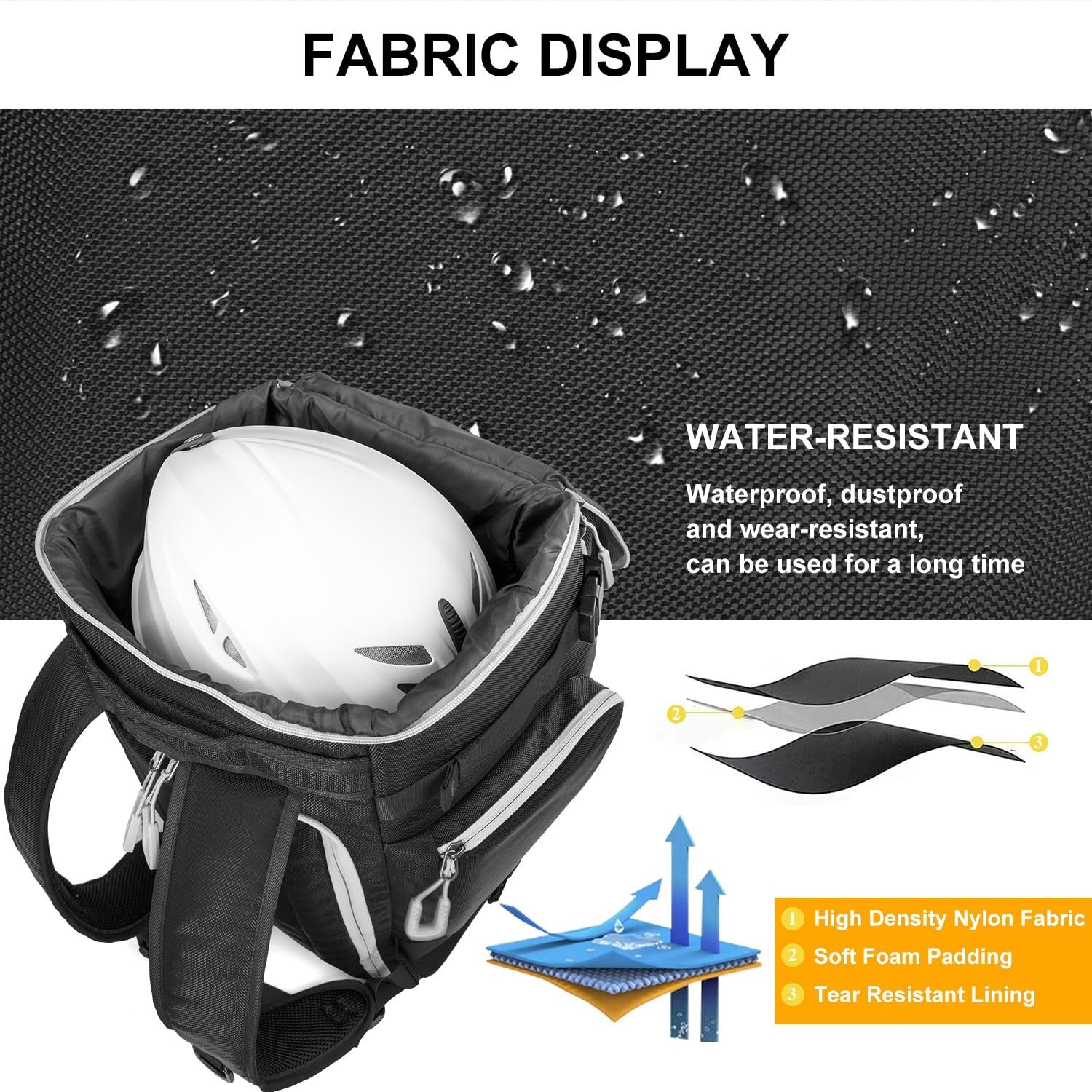 Lunidry 65L waterproof ski boot and snowboard bag with multiple compartments, designed for travel and snowboarding gear storage
