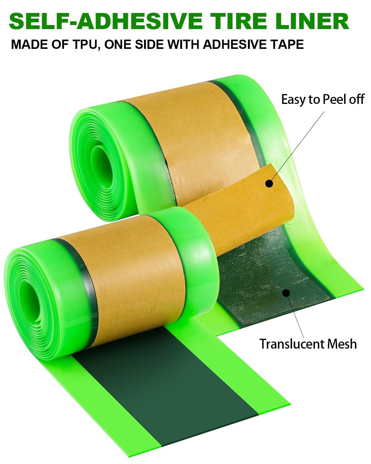 Julai Fat Tire Bike Bicycle Tube with self-adhesive puncture protector and liner for flats, suitable for fat tire bicycle tires.
