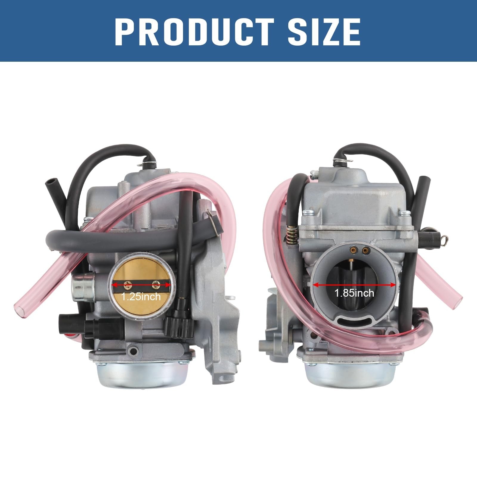 RADHLBNIU carburetor for Arctic Cat 250 and 300 ATV, showing detailed view of the replacement engine part.