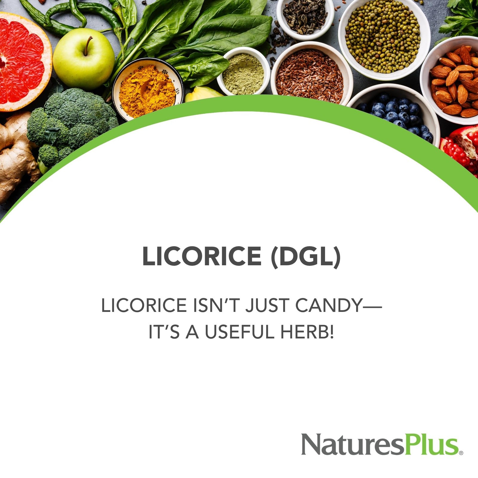 NaturesPlus Herbal Actives Licorice DGL 500 mg capsules, pack of 3, showing three bottles with labeled caps and product packaging.