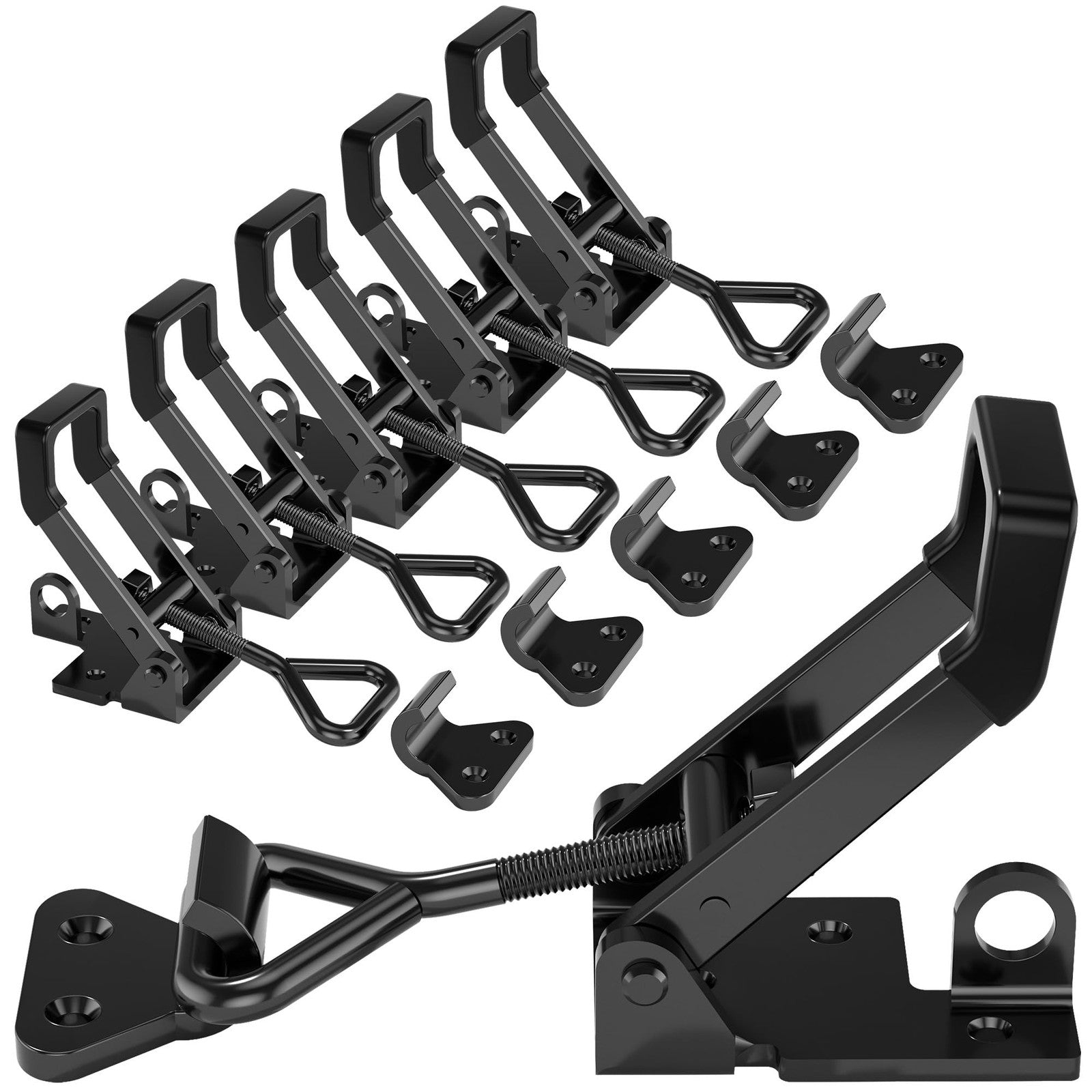 Redovant 6-pack heavy-duty toggle clamp latch, 4003 style with black finish and 1320lbs capacity, showing durable metal construction.