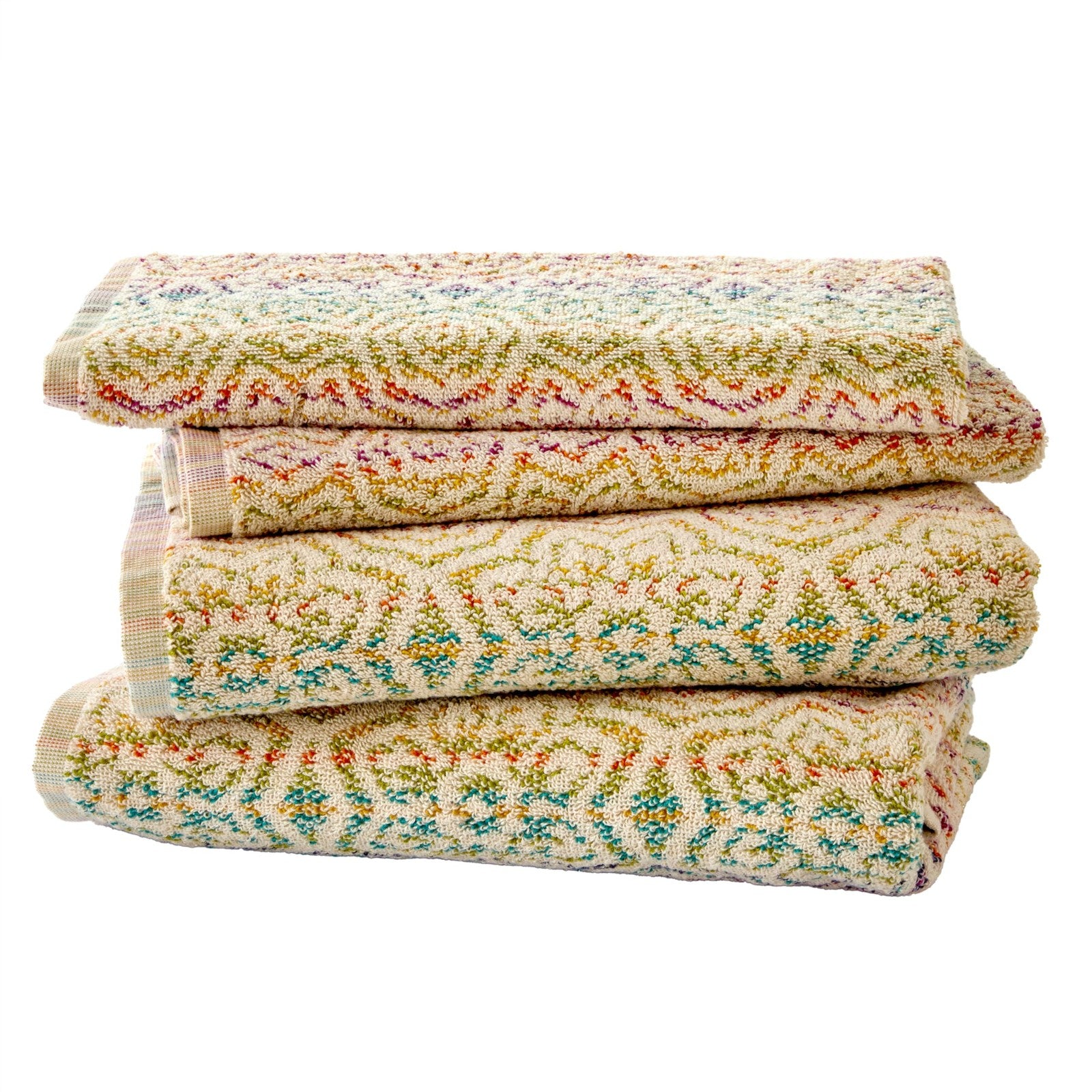 SKL Home Rhapsody 2 Bath and 2 Hand Towel Set in multi-color fabric, soft and absorbent for bathroom use.