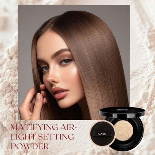 GA-DE Mirage Matifying Air-Light Setting Powder in a sleek compact, designed to reduce shine for a flawless, matte finish.