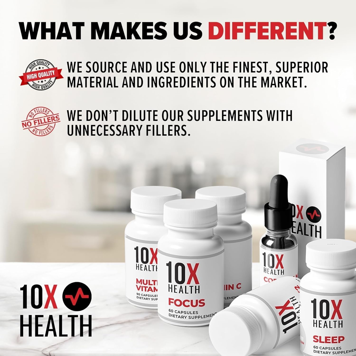 10X Health System Berberine supplement bottles with 500mg capsules, containing Dihydroberberine for health support.