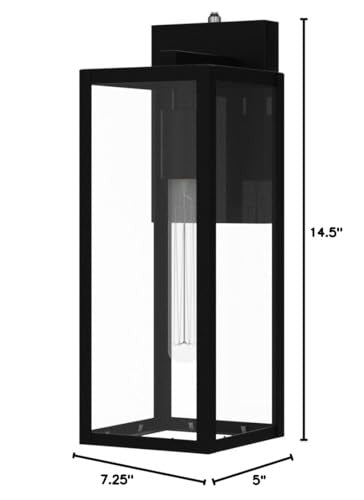 Outdoor wall-mounted lantern by Micsiu, 14.5-inch dusk to dawn exterior lighting fixture with classic design.