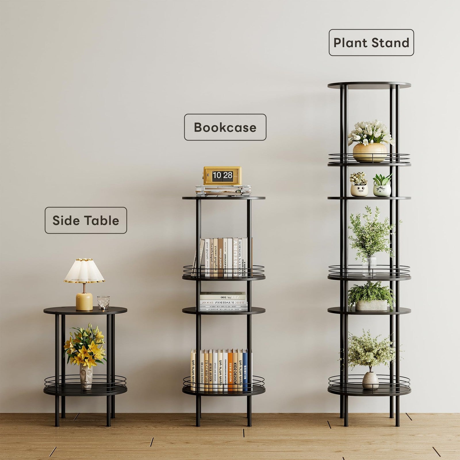 Small modern oval side table with storage, 2-tier design, sturdy construction, suitable for living room decor, by DGSANDGO.