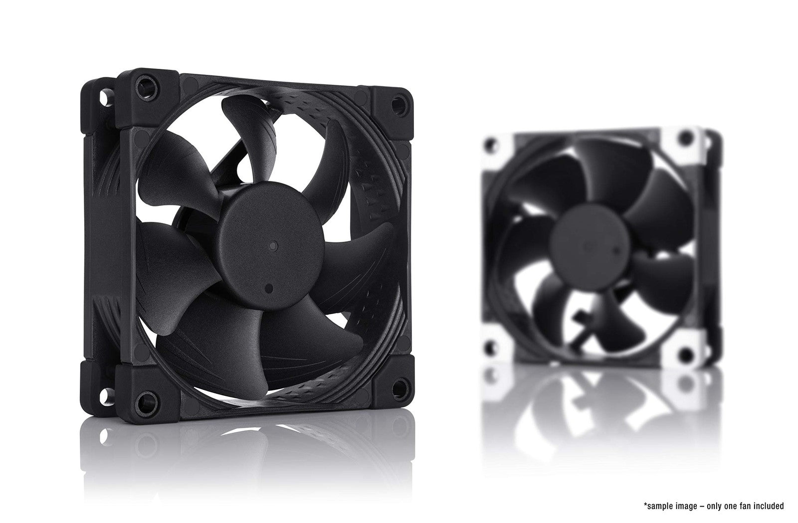 Noctua NF-A8 PWM chromax.Black.swap 80mm quiet black computer fan with black anti-vibration pads and sleek design.