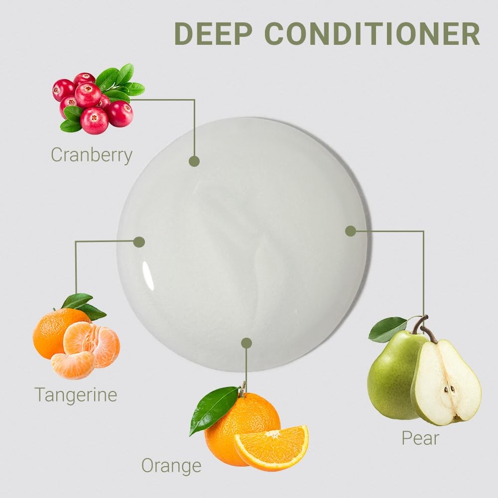 Loma Hair Care Deep Conditioner bottle, 33.8 fl oz, with a sleek design and label featuring natural ingredients and product details.