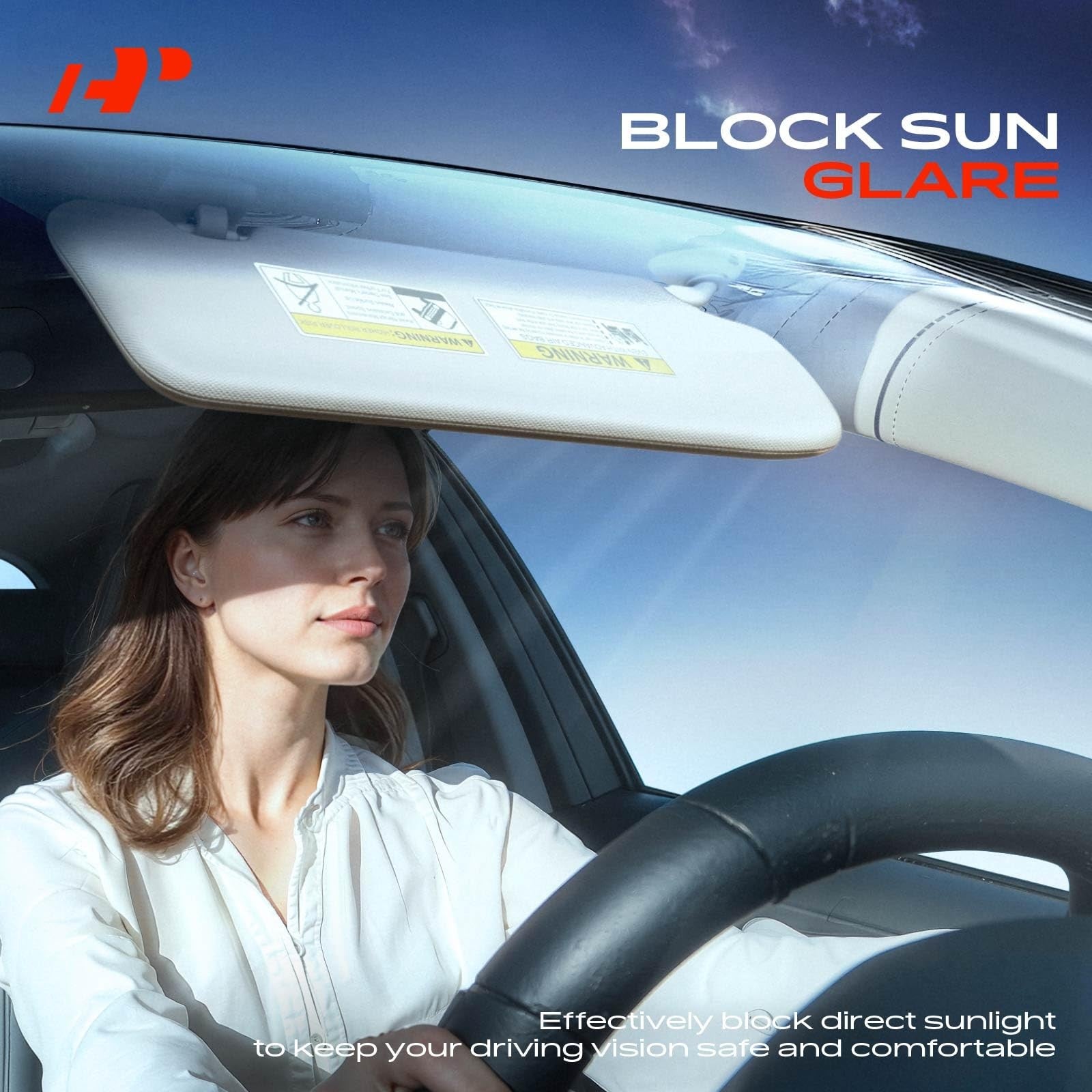 A-Premium driver and passenger sun visors for Toyota Camry 2007-2008, showing the black plastic and fabric materials.