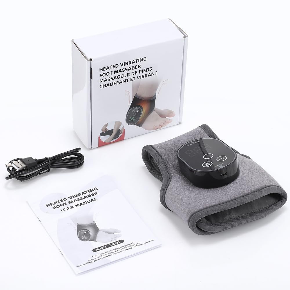BETOLEAN foot massager with ankle heating and pain relief features, showing a sleek device designed for foot and ankle therapy