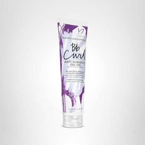 Bumble and bumble Curl Anti-Humidity Gel-Oil for coily, curly hair, reducing frizz and enhancing curl definition.