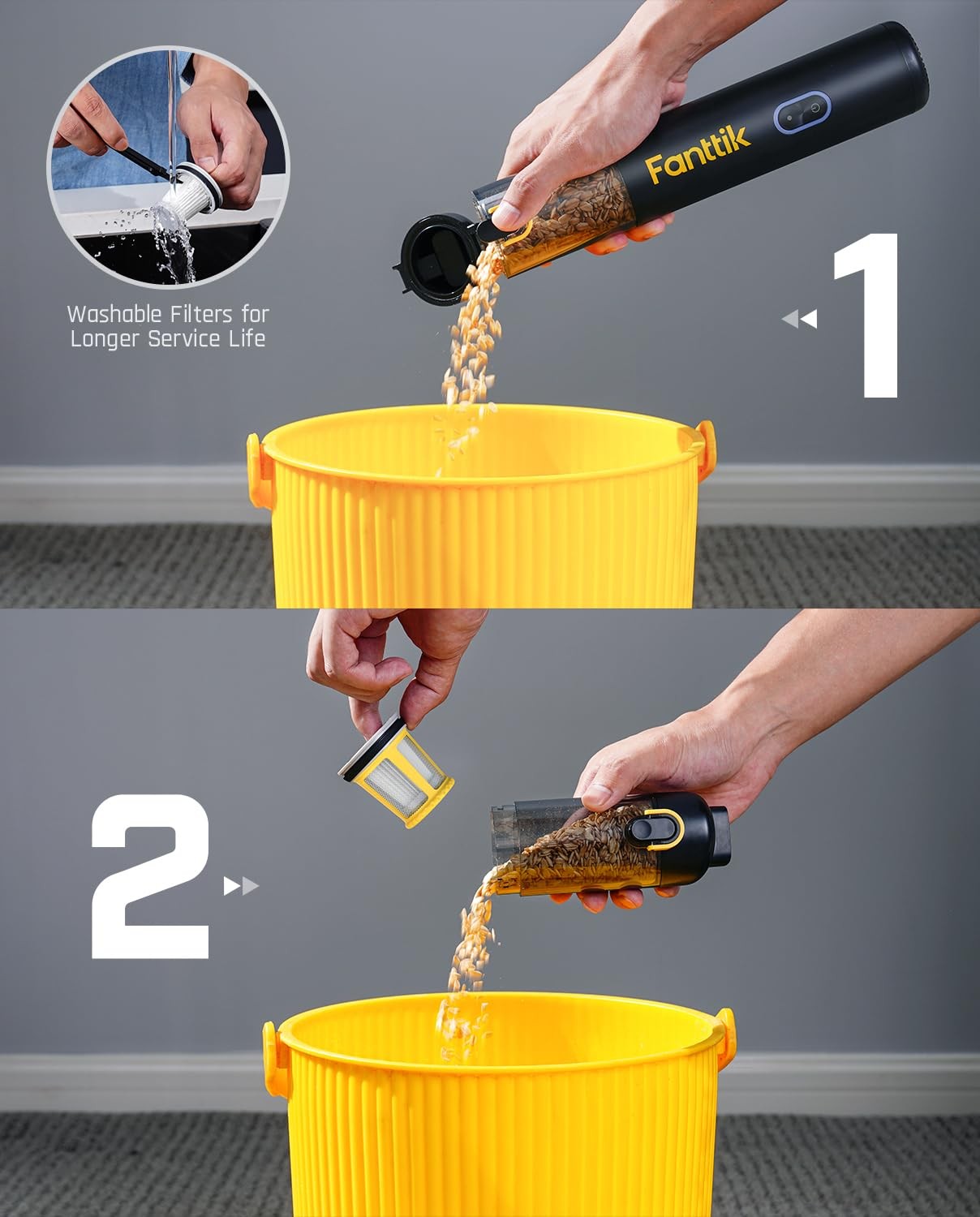 Fanttik V8 APEX 4-in-1 cordless car vacuum cleaner with handheld design, powerful 19000Pa suction, and versatile blower function.