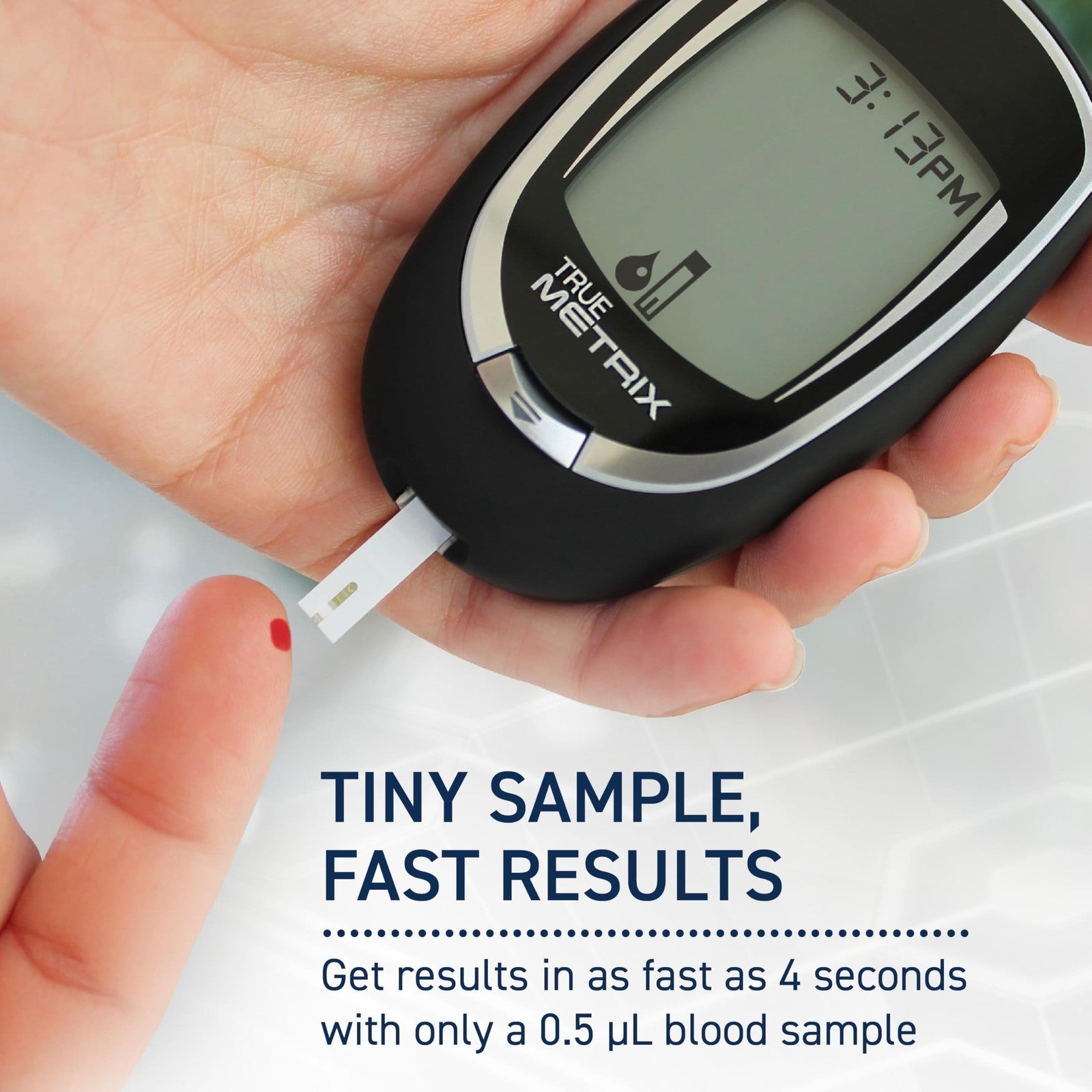 Two packs of True Metrix blood glucose test strips, each containing 100 strips, for monitoring blood sugar levels.
