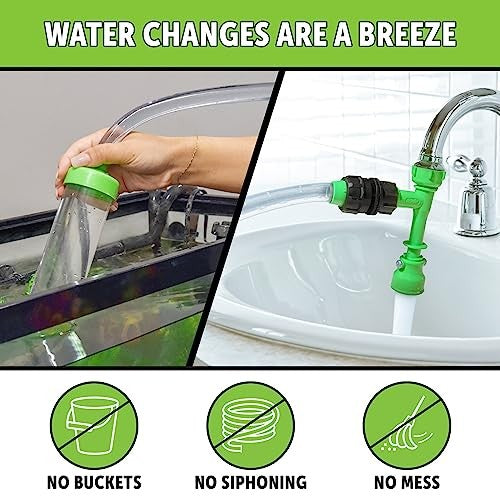 Python No Spill Clean and Fill Aquarium Maintenance System with gravel cleaner for easy aquarium water changes and cleaning.