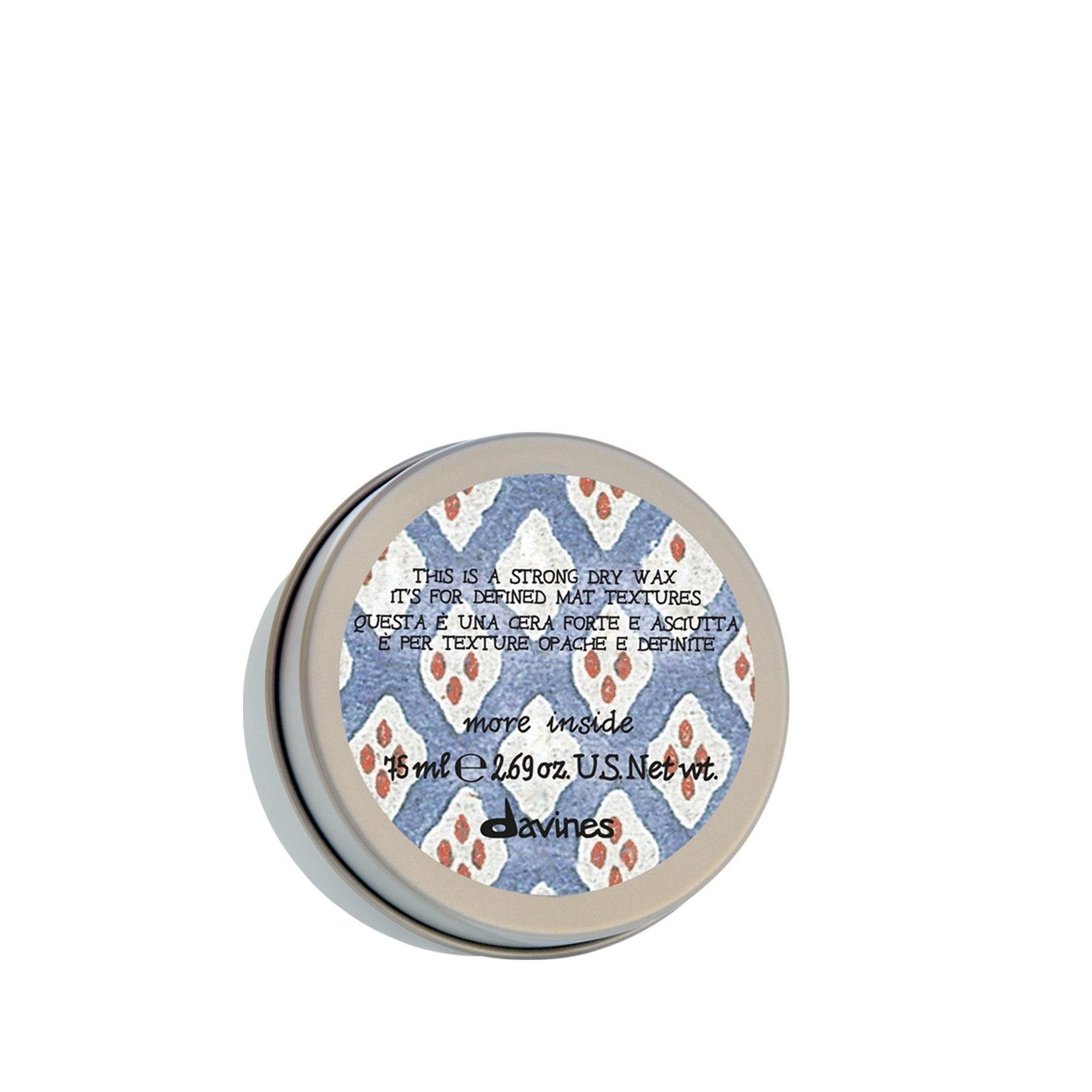 Davines This Is A Strong Dry Wax in a 2.69 oz jar, showcasing the product with its black label and silver lid.