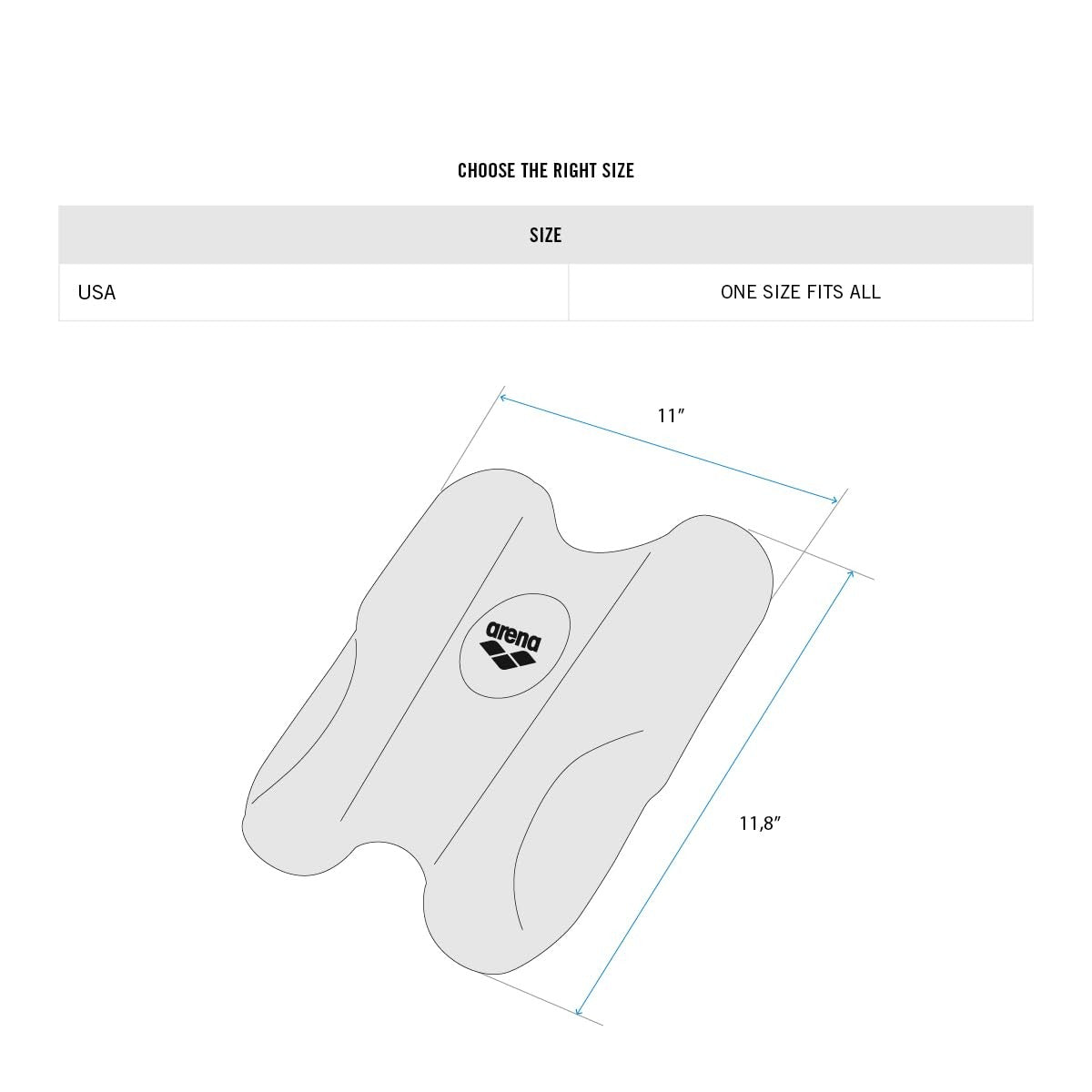Unisex Arena Pull Kick II swim training tool with floating aid for competitive swimming practice and technique improvement.