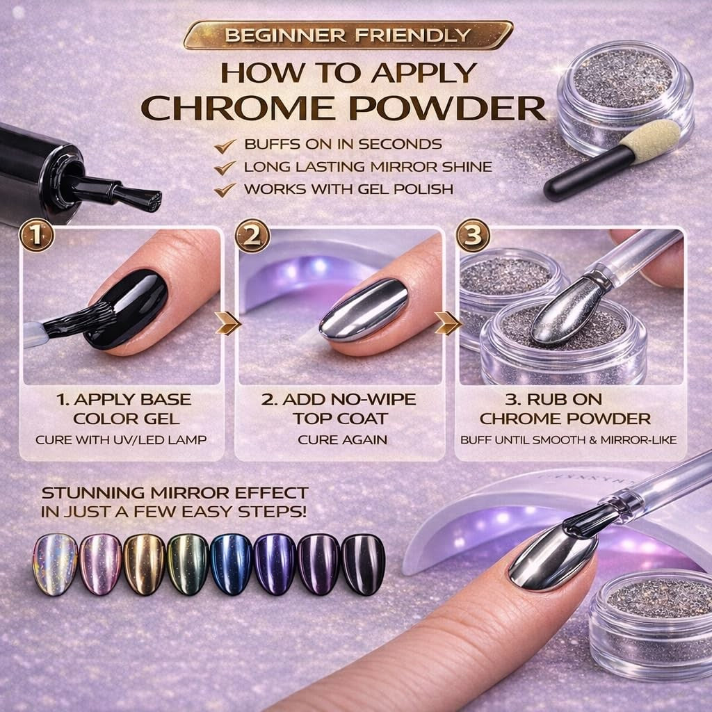 BALTIC DAY Chrome Mica Powder for Resin, ultra-mirror metallic pigment in a small jar, showcasing the shiny, reflective surface.
