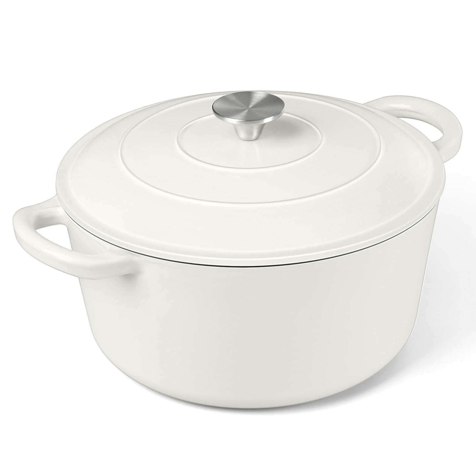 P&P CHEF 6QT enameled cast iron Dutch oven with lid, ideal for baking bread and slow cooking in the kitchen