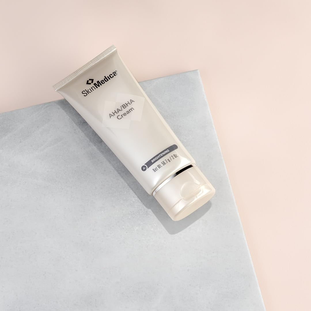 SkinMedica AHA/BHA cream for face, age-defying exfoliating skincare lotion for women, with smooth, radiant skin finish.