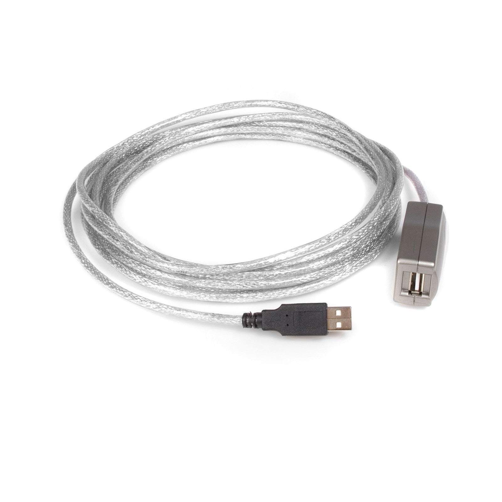 StarTech.com 16ft USB 2.0 active extension cable with male to female connectors, designed for extending USB device connections.
