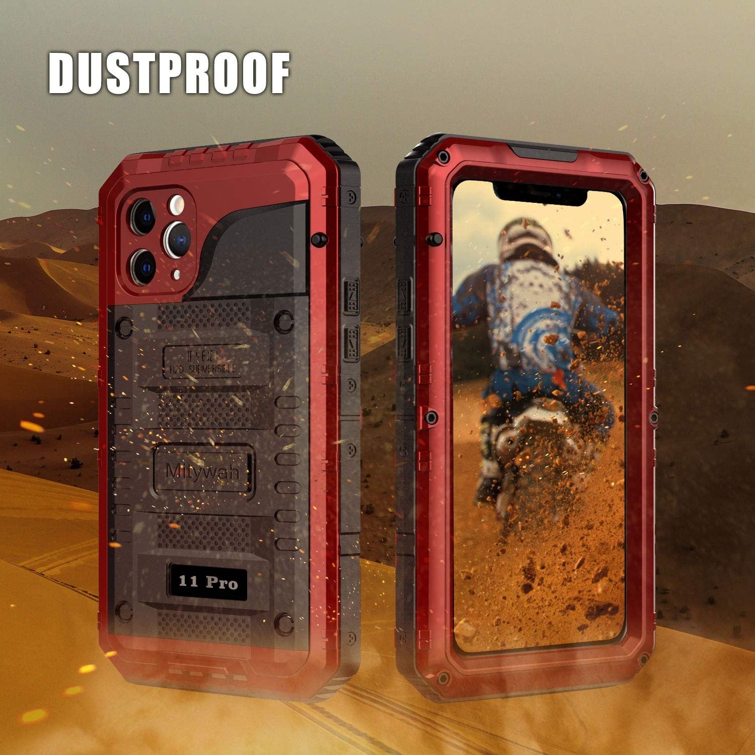 Unbranded Mitywah waterproof iPhone 11 Pro case with heavy-duty military-grade shockproof design and rugged protective features.
