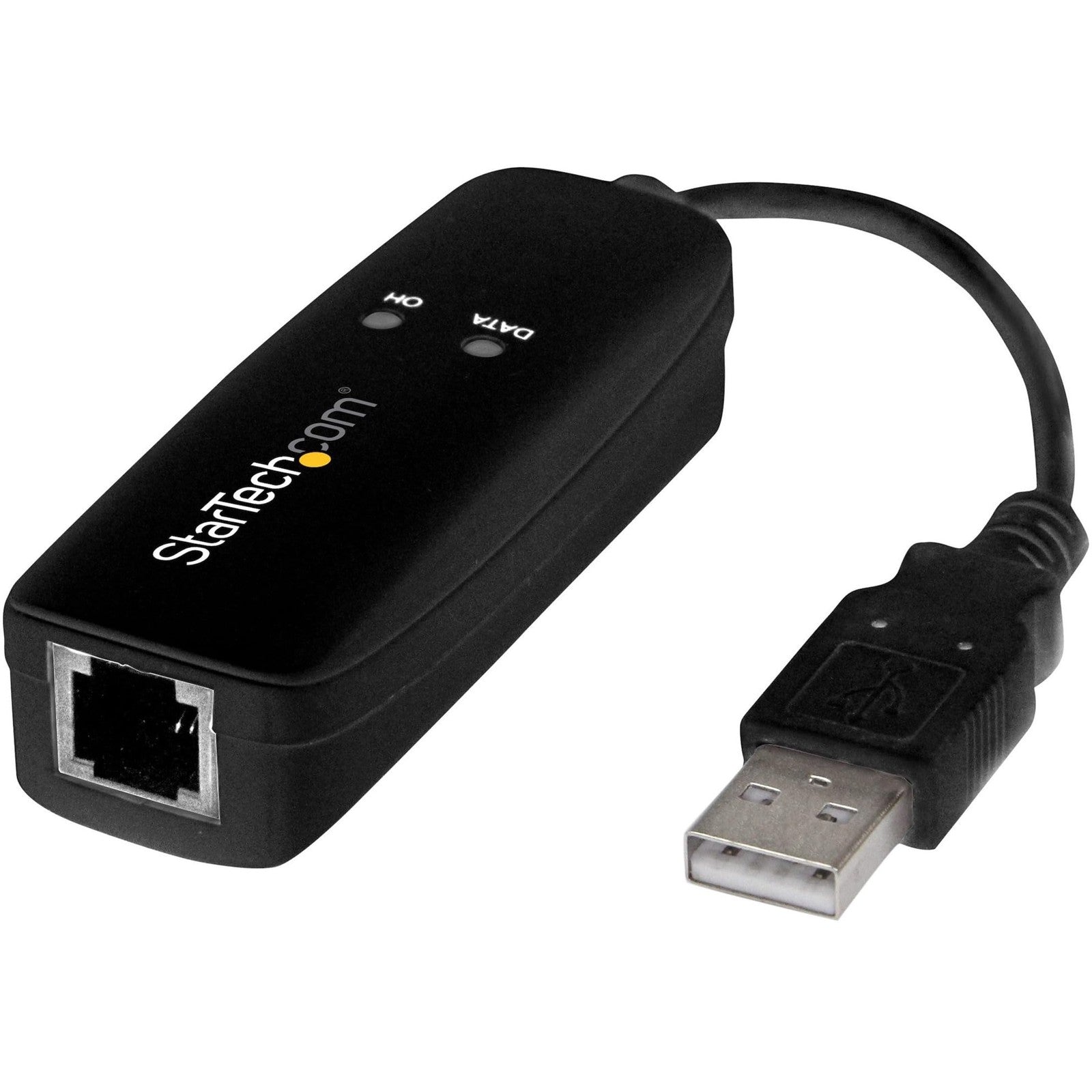 StarTech.com external 56K USB dial-up and fax modem with V.92 hardware-based design for reliable internet and fax connections