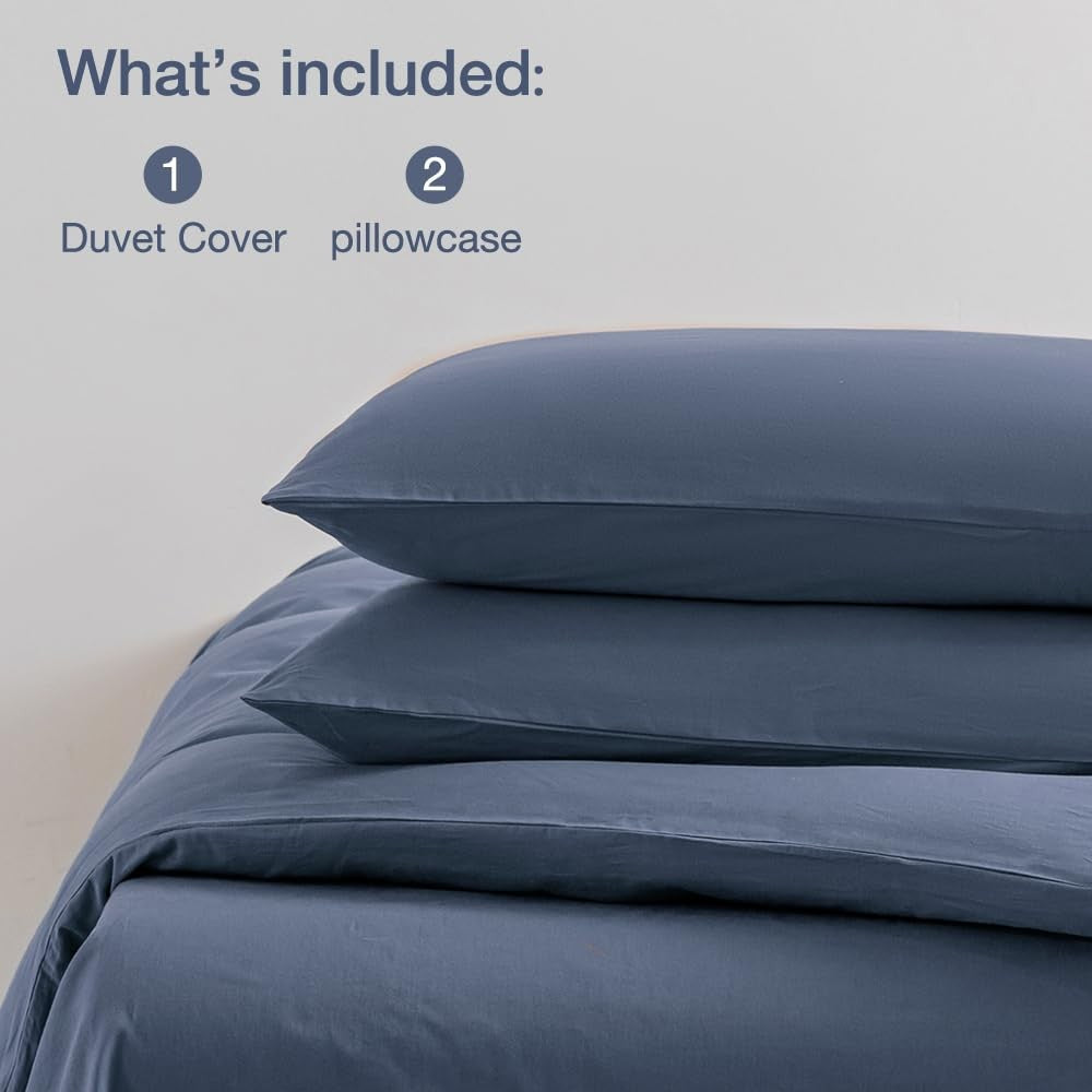 Jellymoni Queen size bedding duvet cover in 100% washed cotton linen-like fabric with a soft, textured appearance.