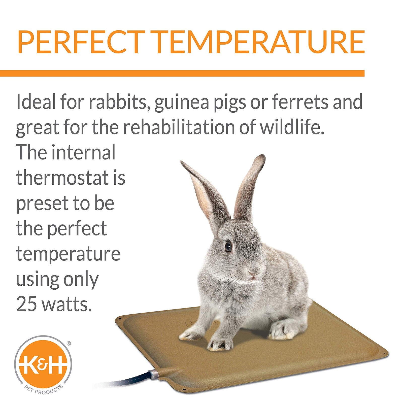 K&H Pet Products small electric heating pad with cover for animals, showing the soft heating surface and protective cover.