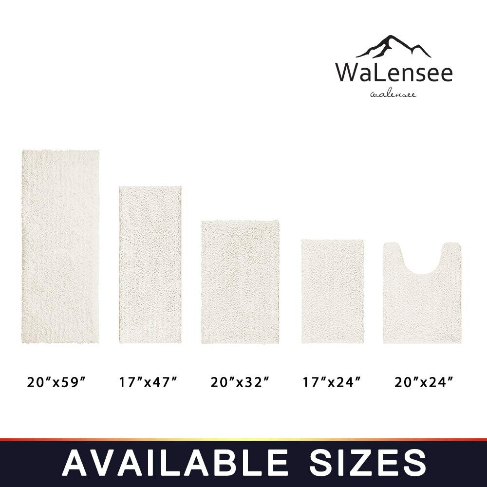 Walensee non-slip bathroom rug, 32x20 inch ivory water-absorbent bath mat with textured surface for safety and comfort.