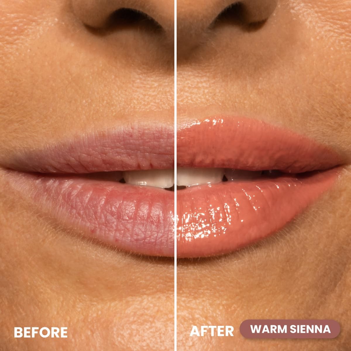 PRIME PROMETICS PrimeLip SPF 35 lip oil for mature women, featuring UVA and UVB protection with a glossy finish.