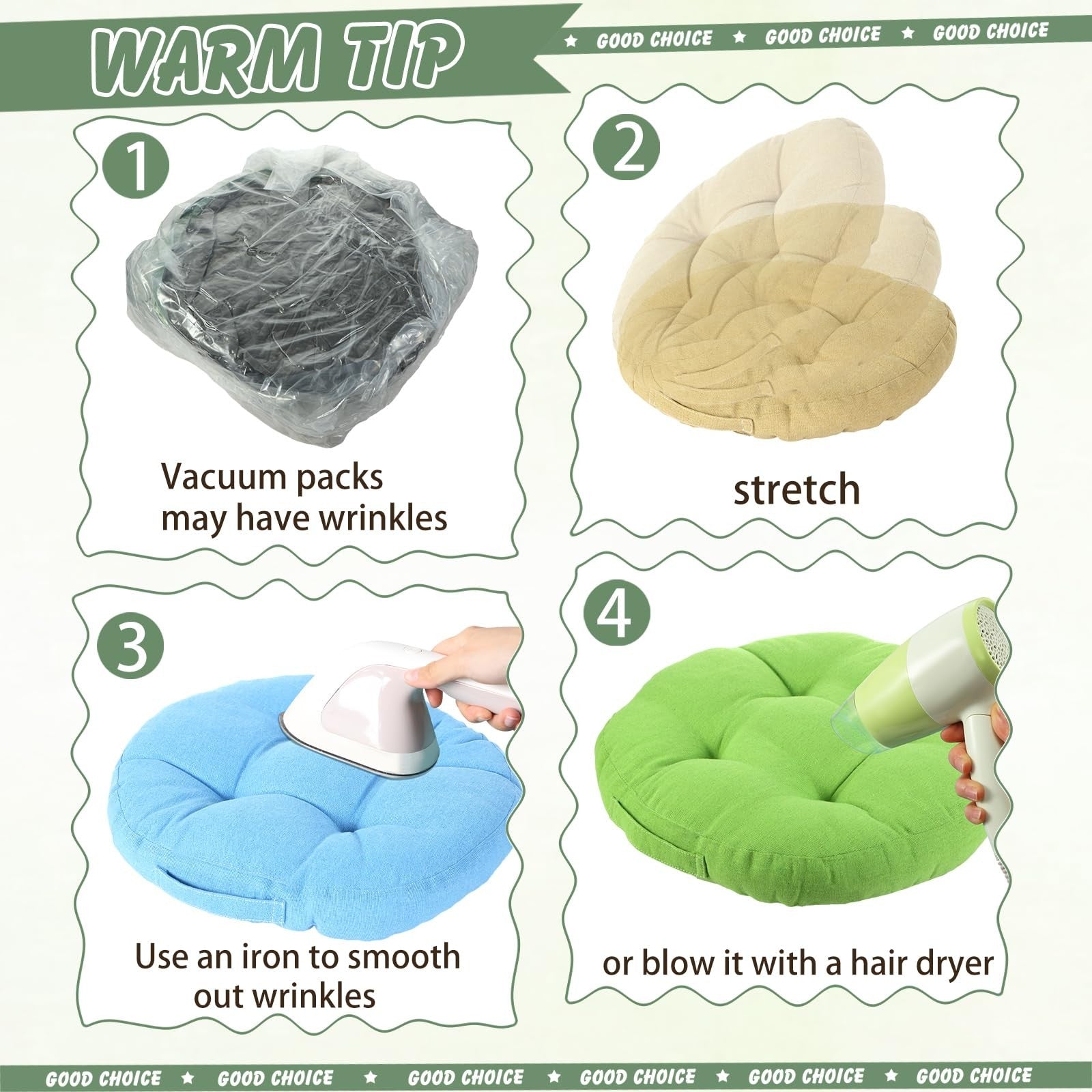 Gerrii 8-piece kids' floor cushions in bright colors for classroom or home flexible seating, each 15x15 inches.