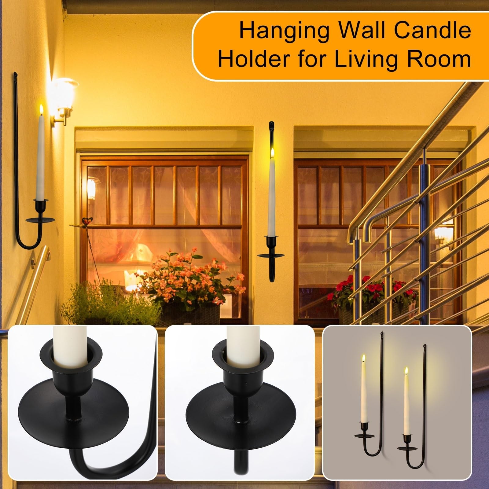 Tessco for you metal wall mount candle sconces with 9.6-inch LED flameless taper can, decorative wall lighting fixture