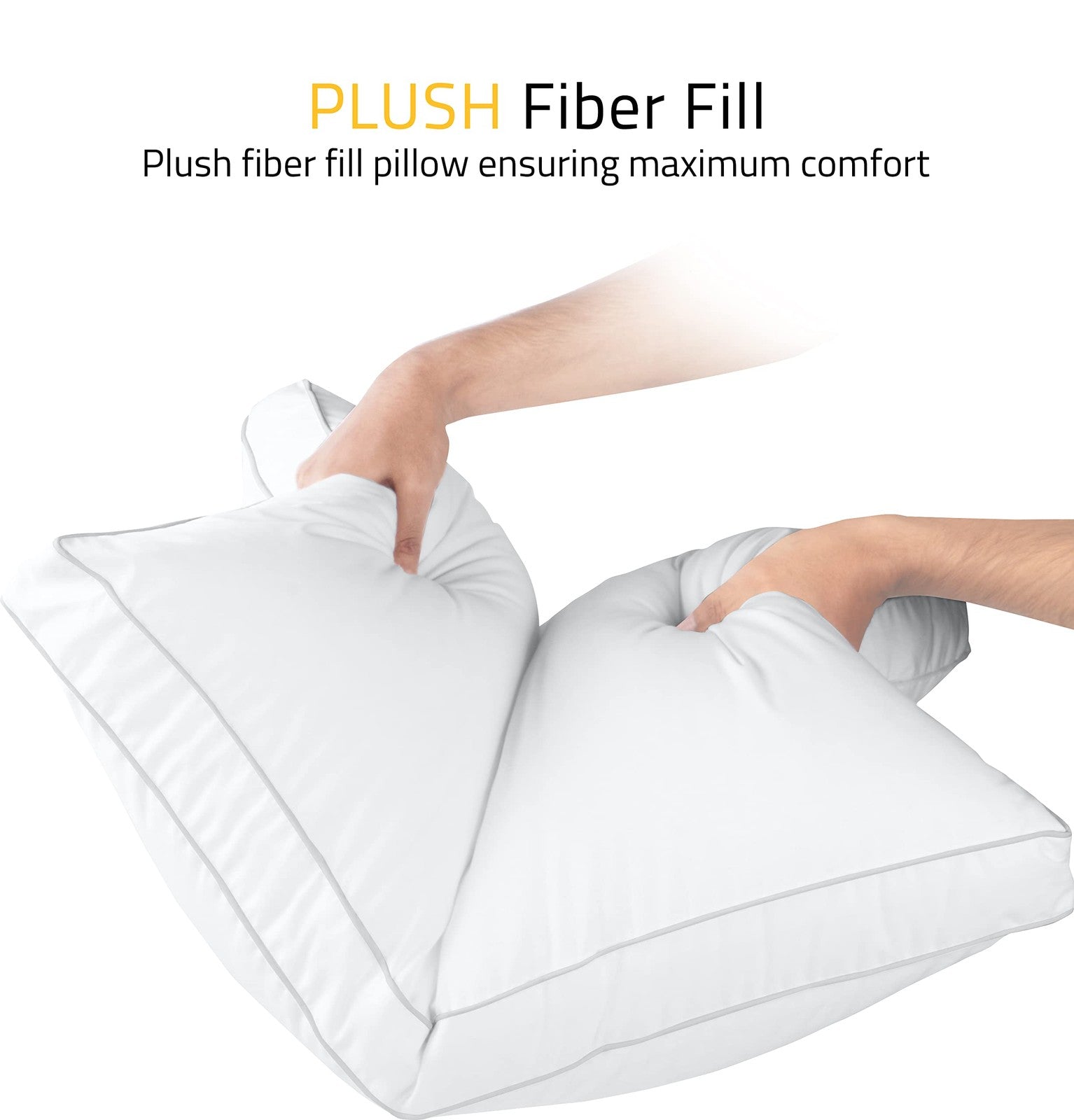 Set of two Utopia Bedding king size white bed pillows, soft and fluffy for comfortable sleeping.