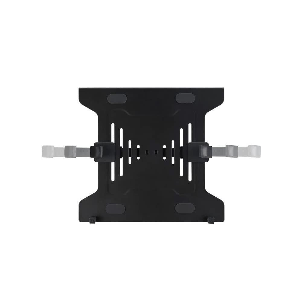 Kensington laptop holder designed for VESA-mount monitor arms, securely supporting laptops with adjustable positioning.