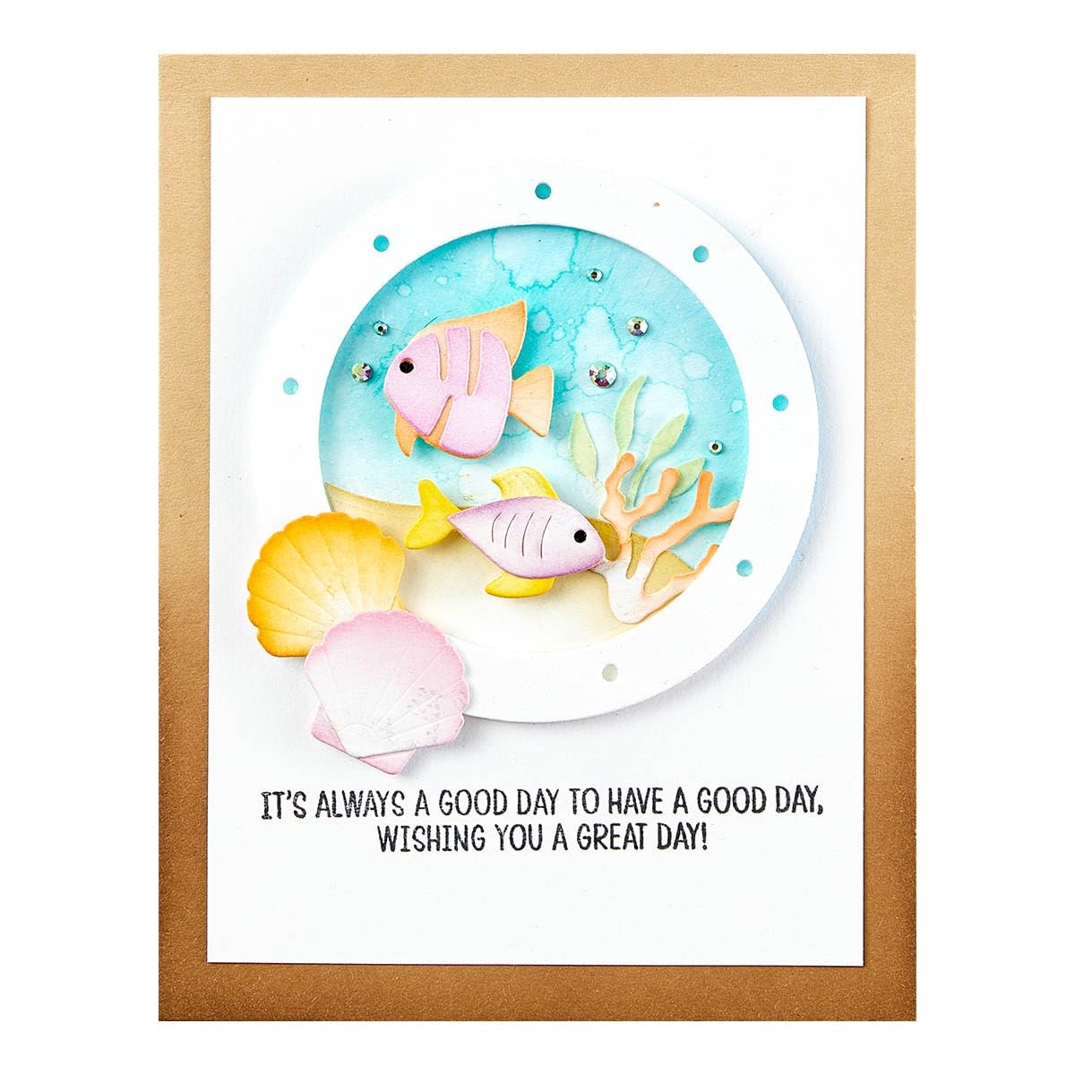 Spellbinders Coastal Escape View etched dies from The Windows with a View set, featuring intricate coastal and ocean-themed die cuts.