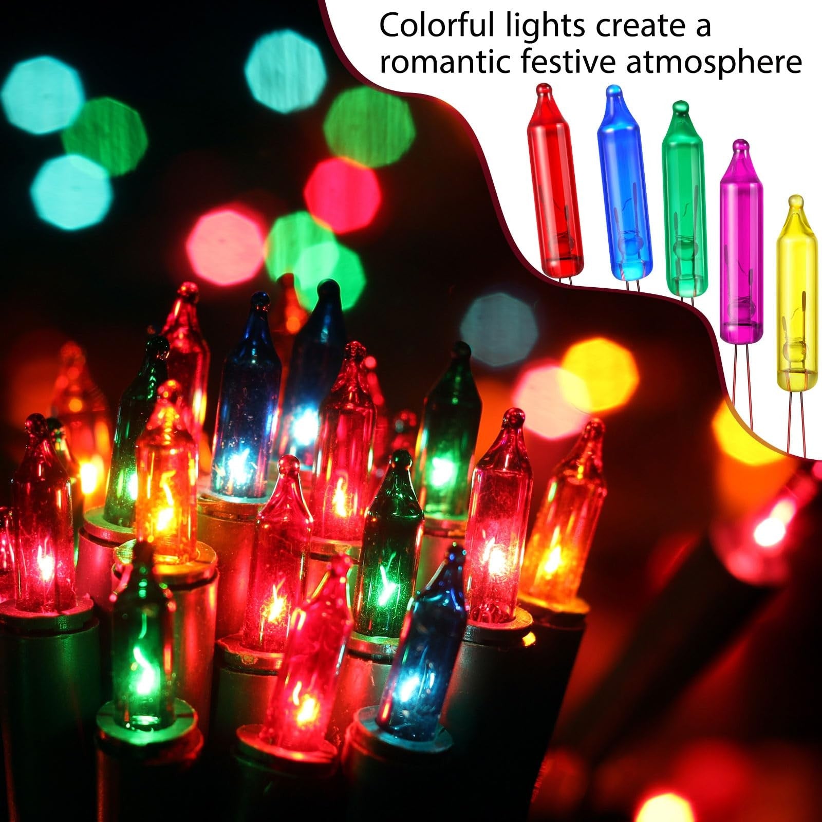 Remagr 720-pack 3.5V Christmas mini light bulbs for holiday incandescent string lights, shown in a close-up image.