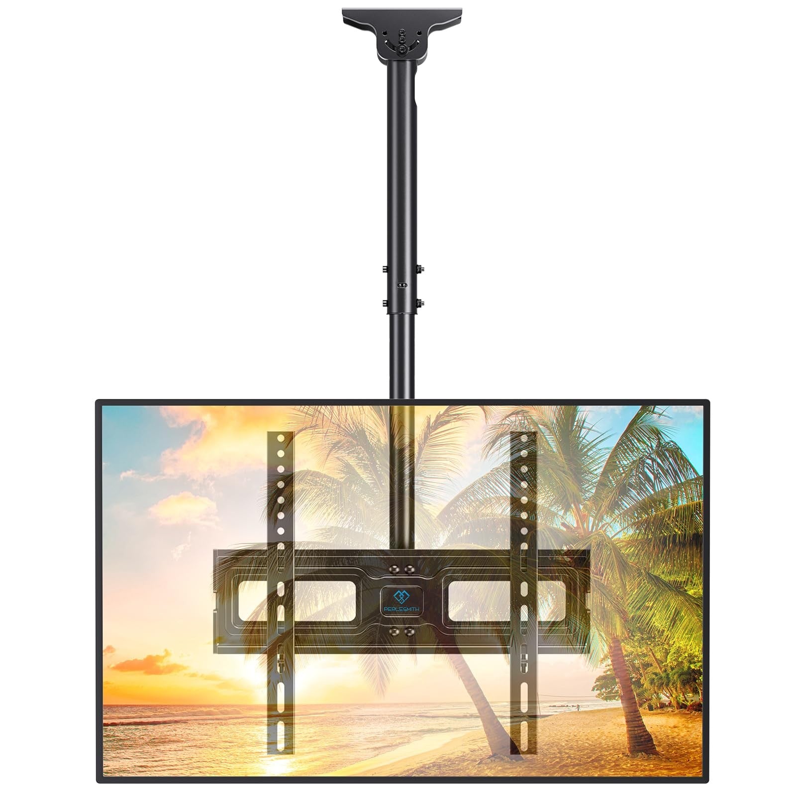 PERLESMITH ceiling TV mount for 26-65 inch flat screens, adjustable with VESA 400x400mm, ceiling installation bracket