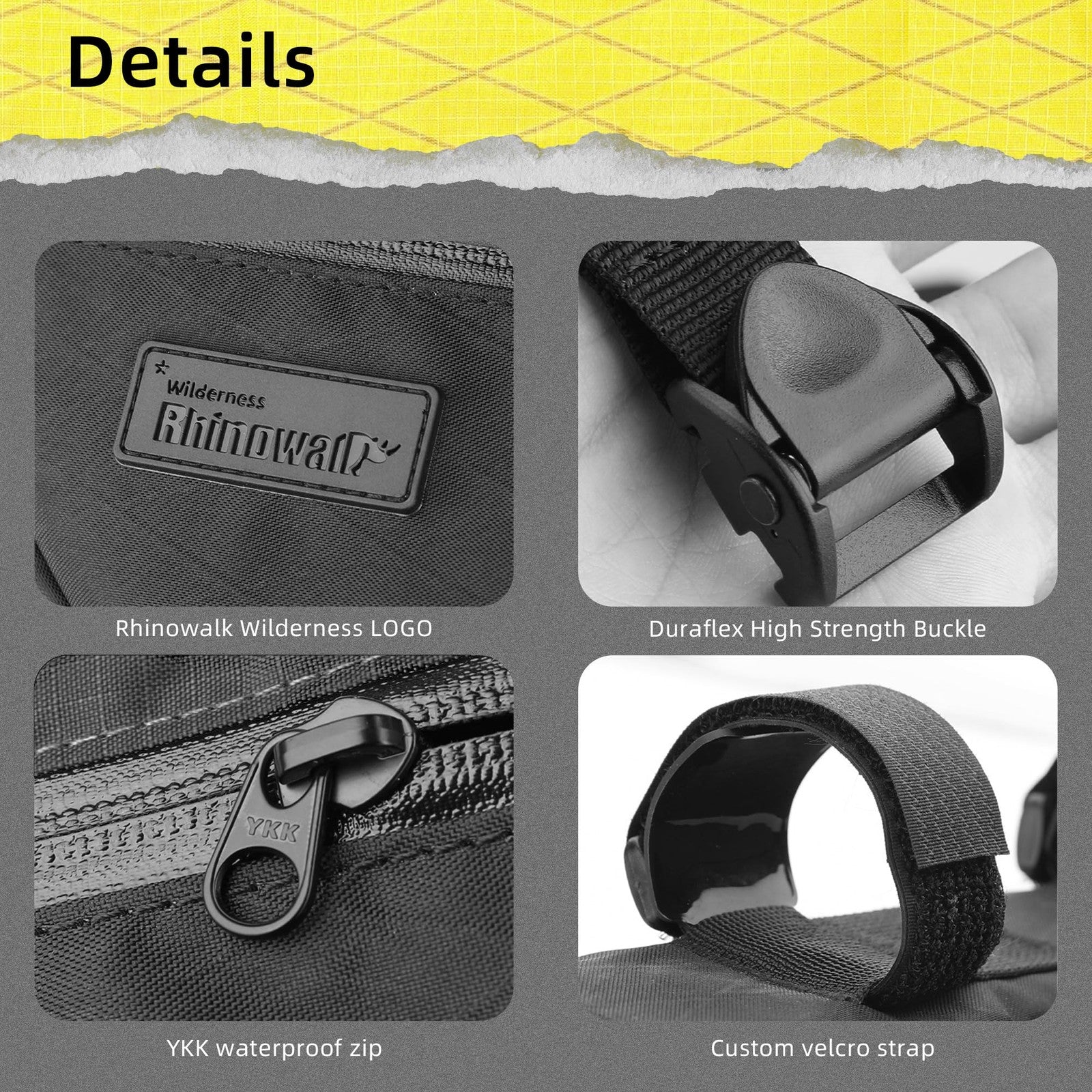 Rhinowalk bicycle front frame bag mounted under top tube, waterproof triangle bag for bike storage, black and compact design
