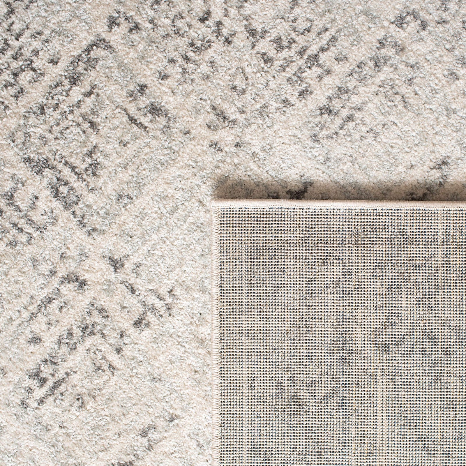 Safavieh Tulum Collection runner rug in ivory and grey with Moroccan boho pattern, 2x17 feet, showcasing intricate design and texture.