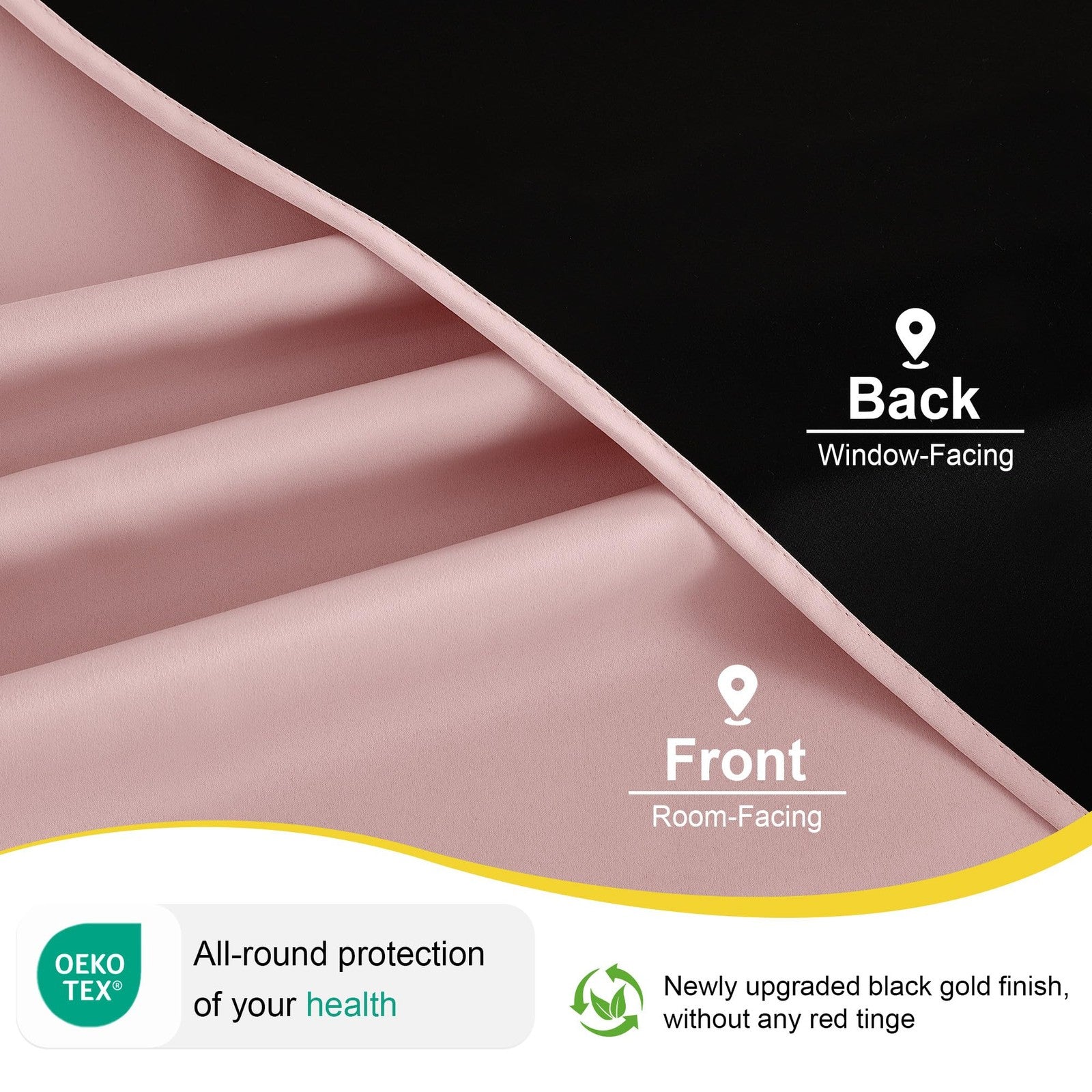 NICETOWN 100% blackout curtains in 84-inch length for kids and girls' bedrooms, providing privacy and light blocking.