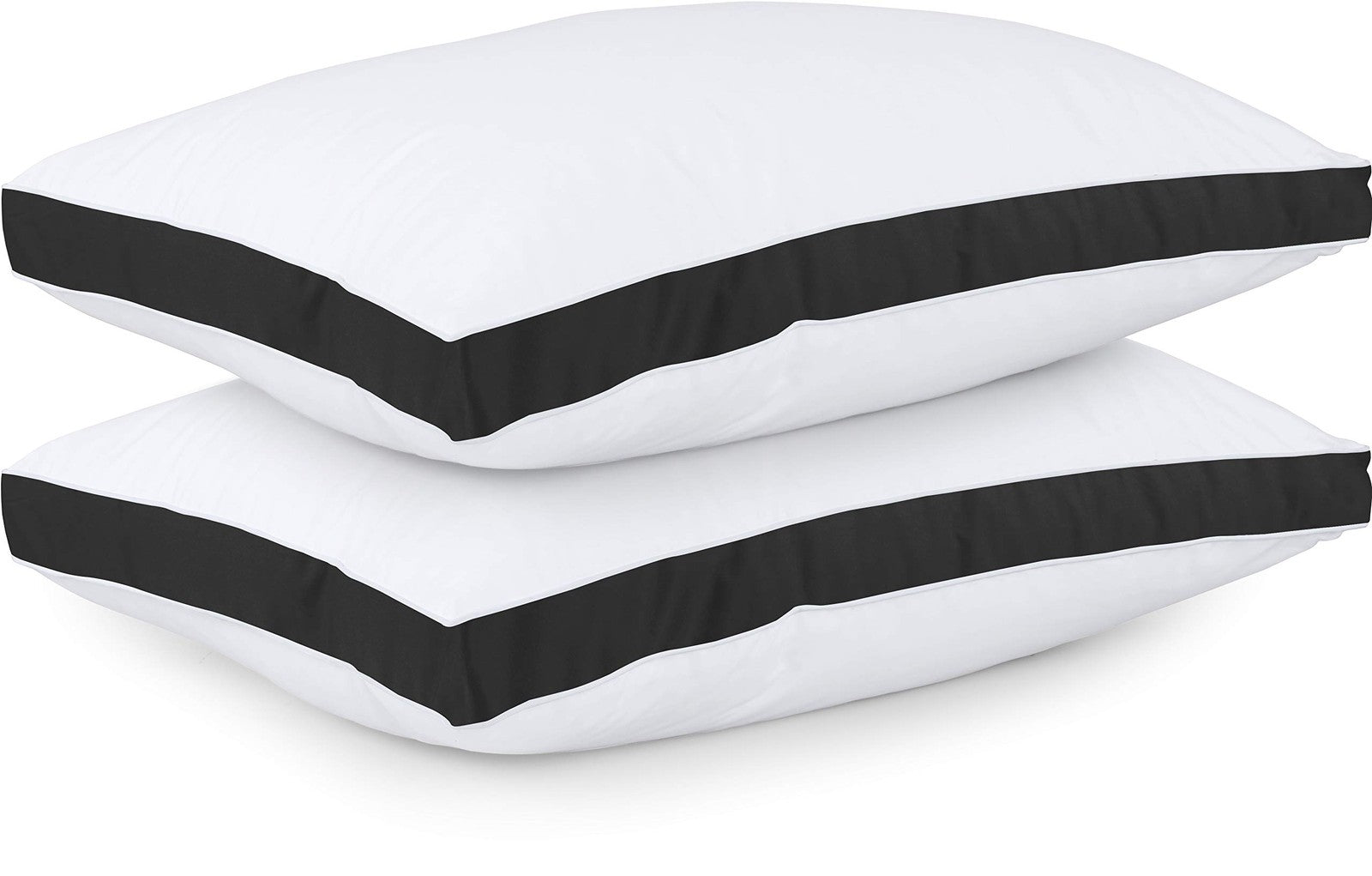 Set of two Utopia Bedding queen size black bed pillows, soft, fluffy, and plush for comfortable sleeping.