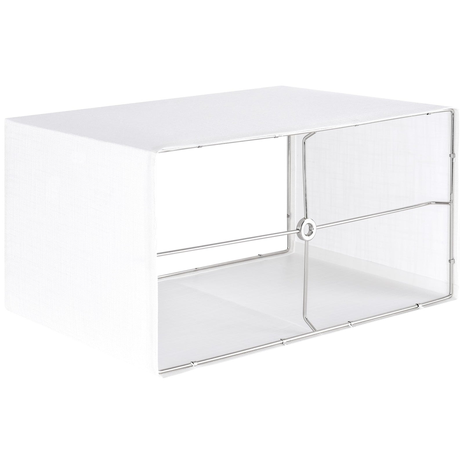 Set of 2 GO&SO white linen texture rectangle lamp shades, 8x9x14 inches, with spider fittings, on a neutral background.