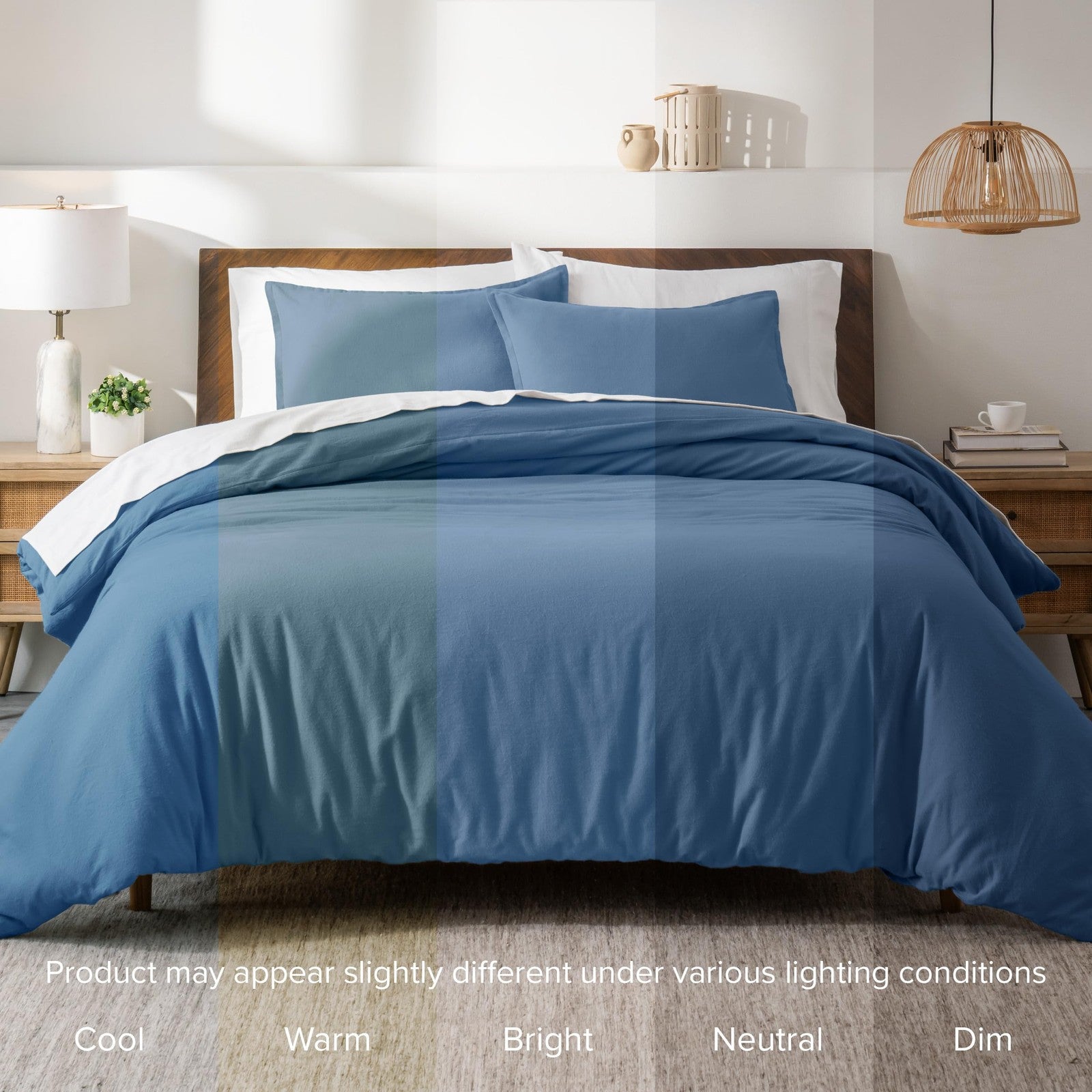 Bare Home king flannel duvet cover set made of 100% cotton with a velvety soft, heavyweight fabric for cozy comfort.