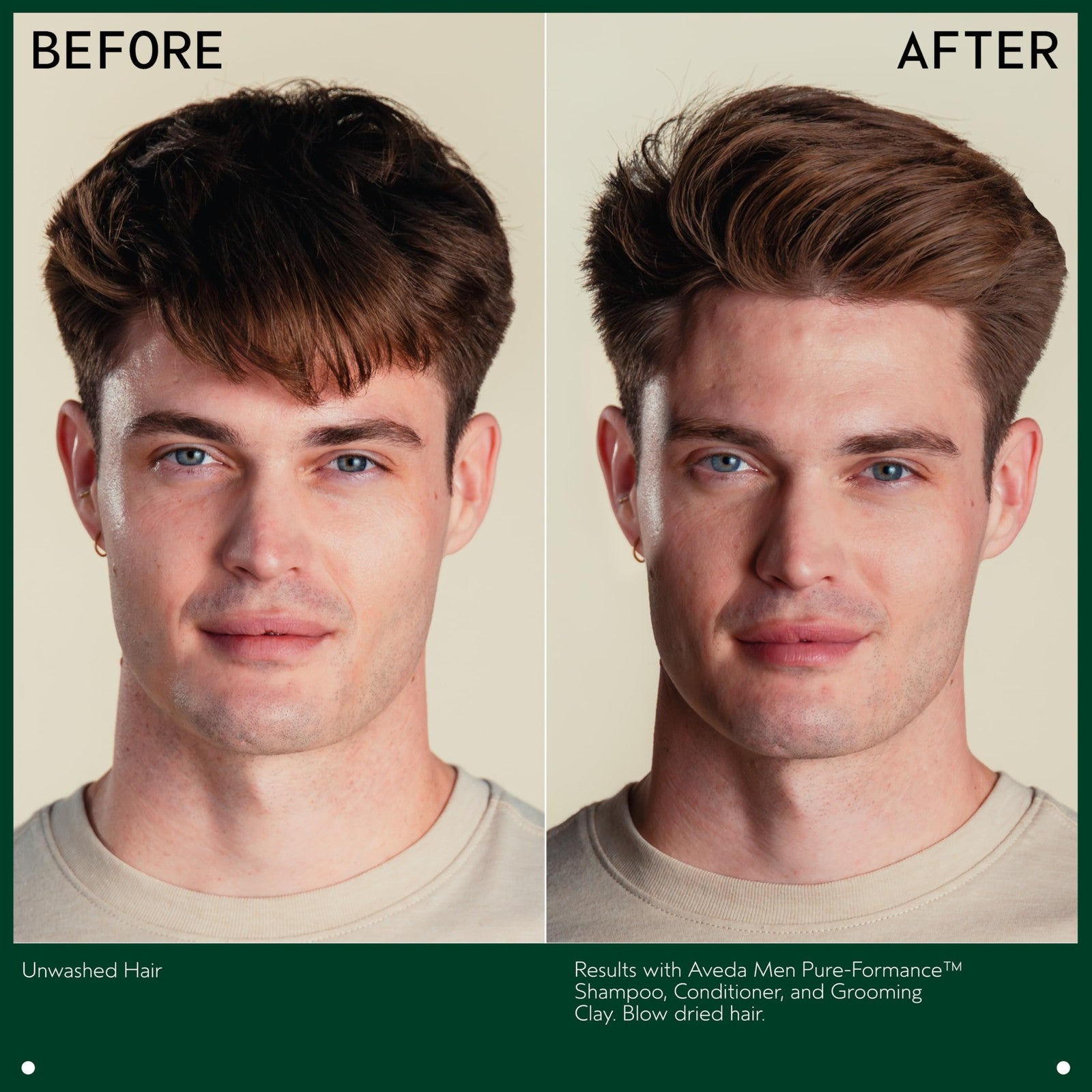 Aveda Men Pure-Formance Conditioner bottle, 33.8 oz, lightweight formula suitable for all hair types, with natural hair care branding.