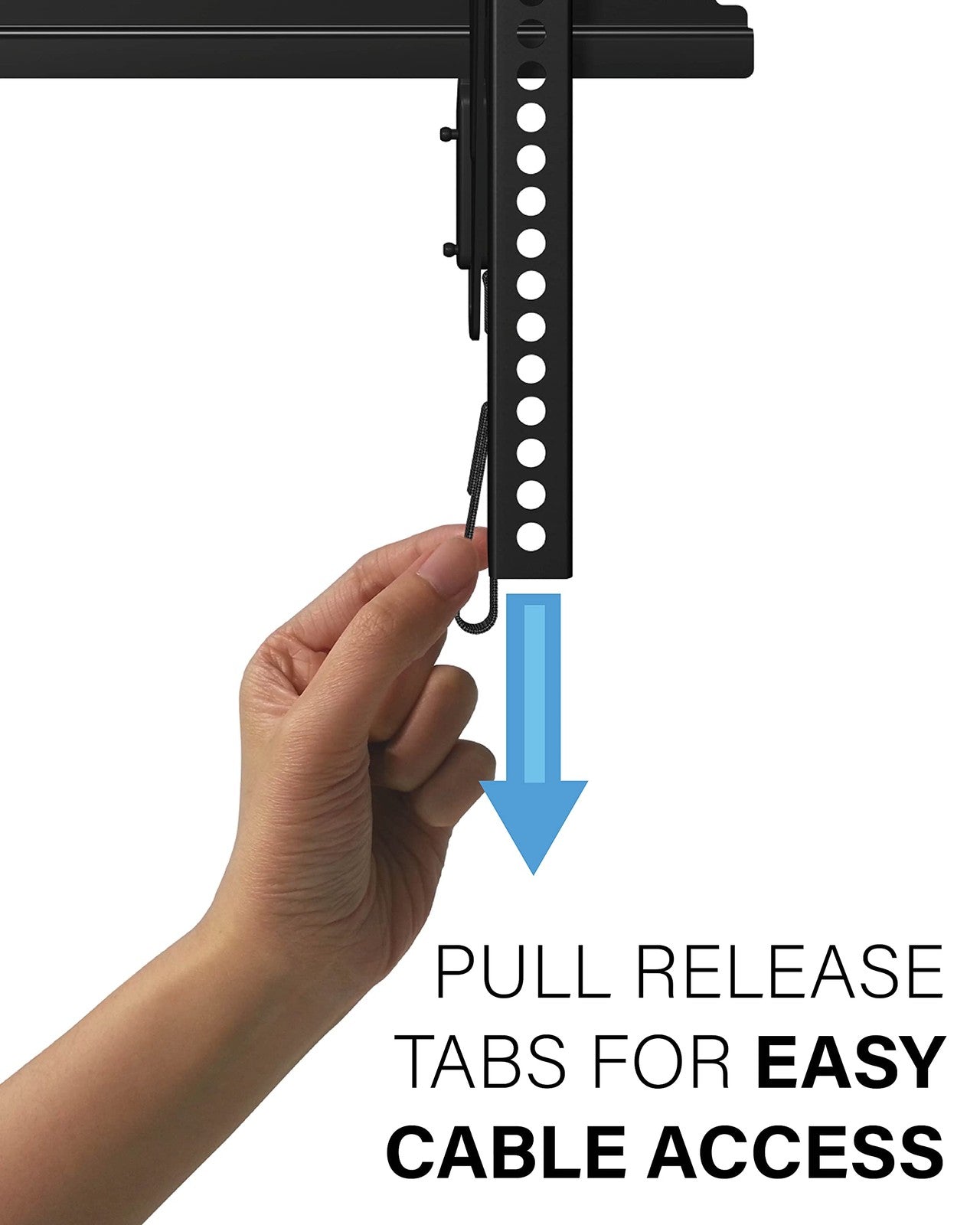 Sanus universal tilting TV wall mount for 32-55 inch TVs, showing the mount attached to a flat-screen TV on the wall.
