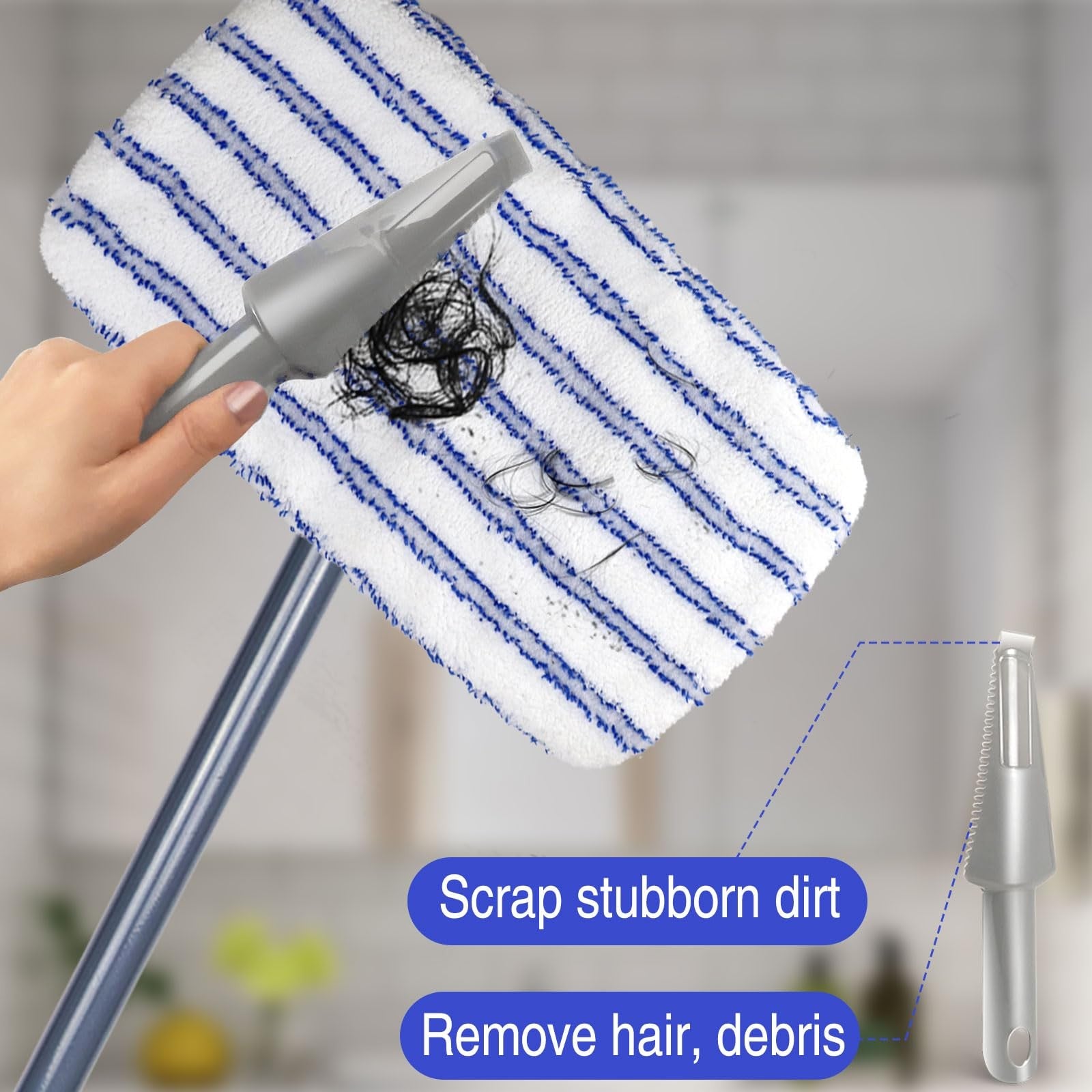 MASTERTOP microfiber industrial mop for floor cleaning, extra large size, with a blue handle and microfiber mop head.