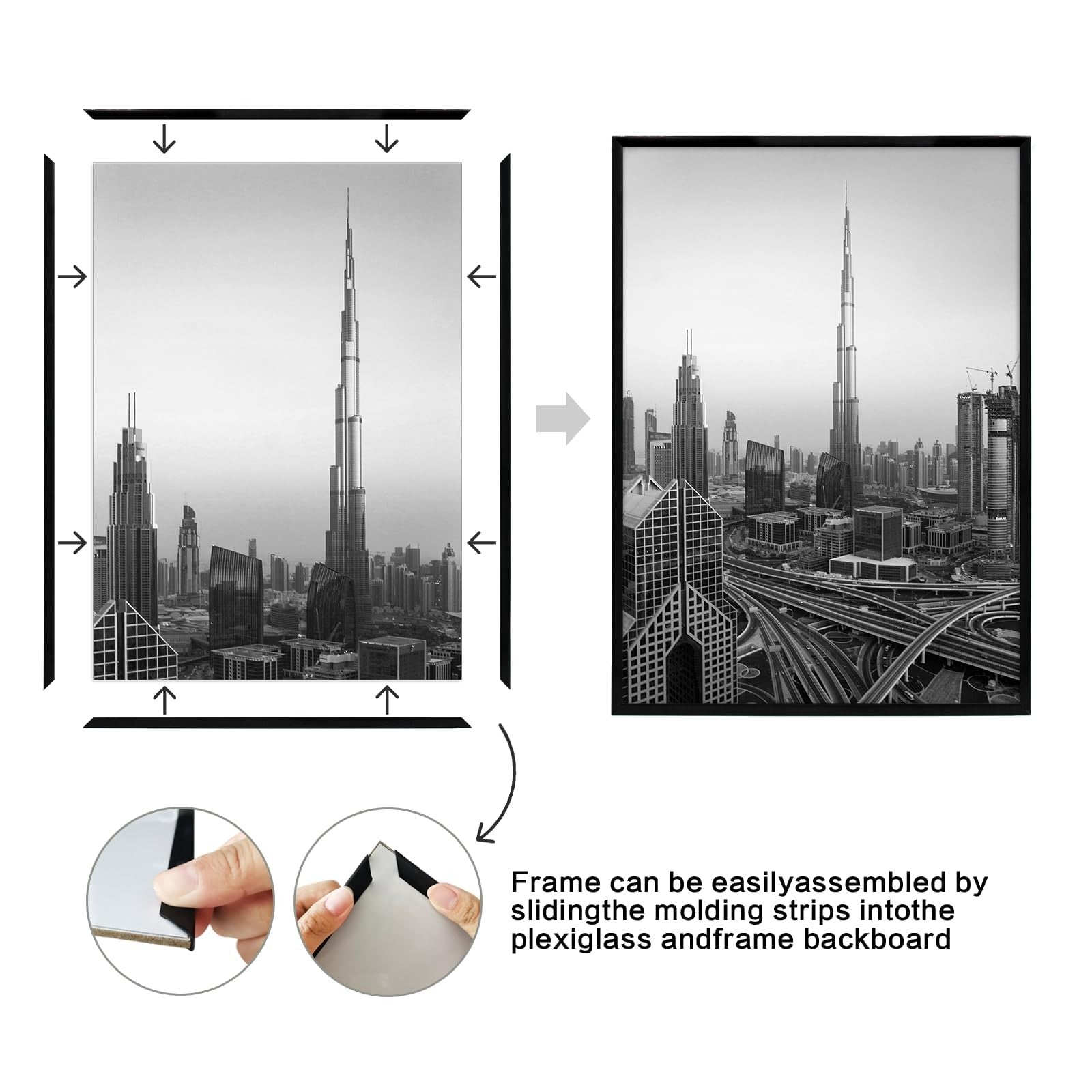 Set of four DB Boarding 16x20 poster frames, scratch-proof picture frames for wall gallery display.