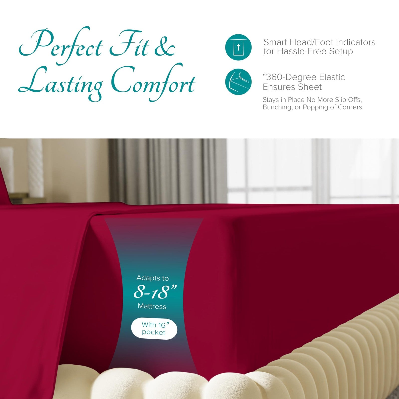 Carressa Linen Cal King fitted sheet in 100% cotton with 800 thread count, showing smooth, tightly woven fabric in a neutral color.
