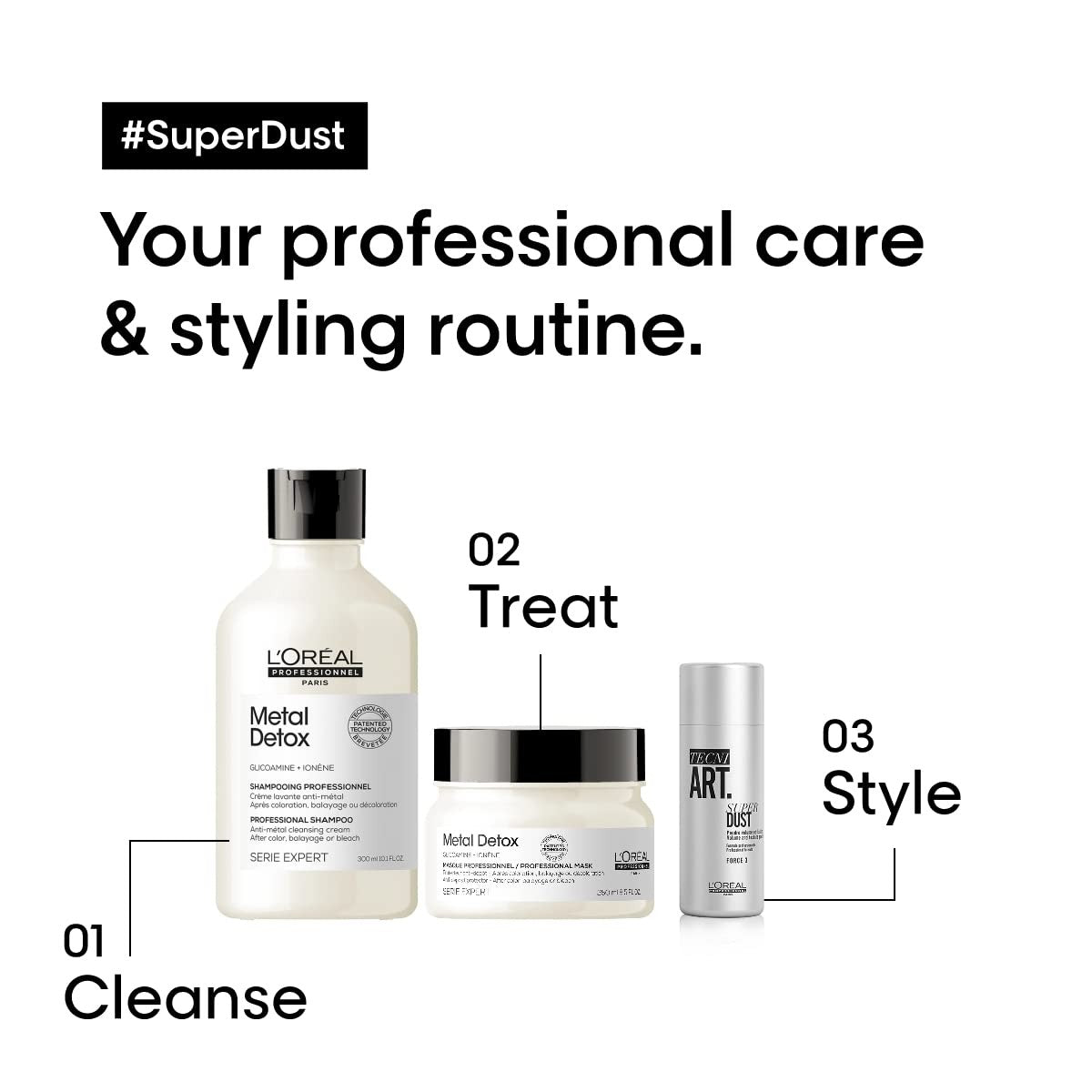 L'Oréal Professionnel Paris Volume Dust weightless powder in a container, designed to add volume to all hair types.