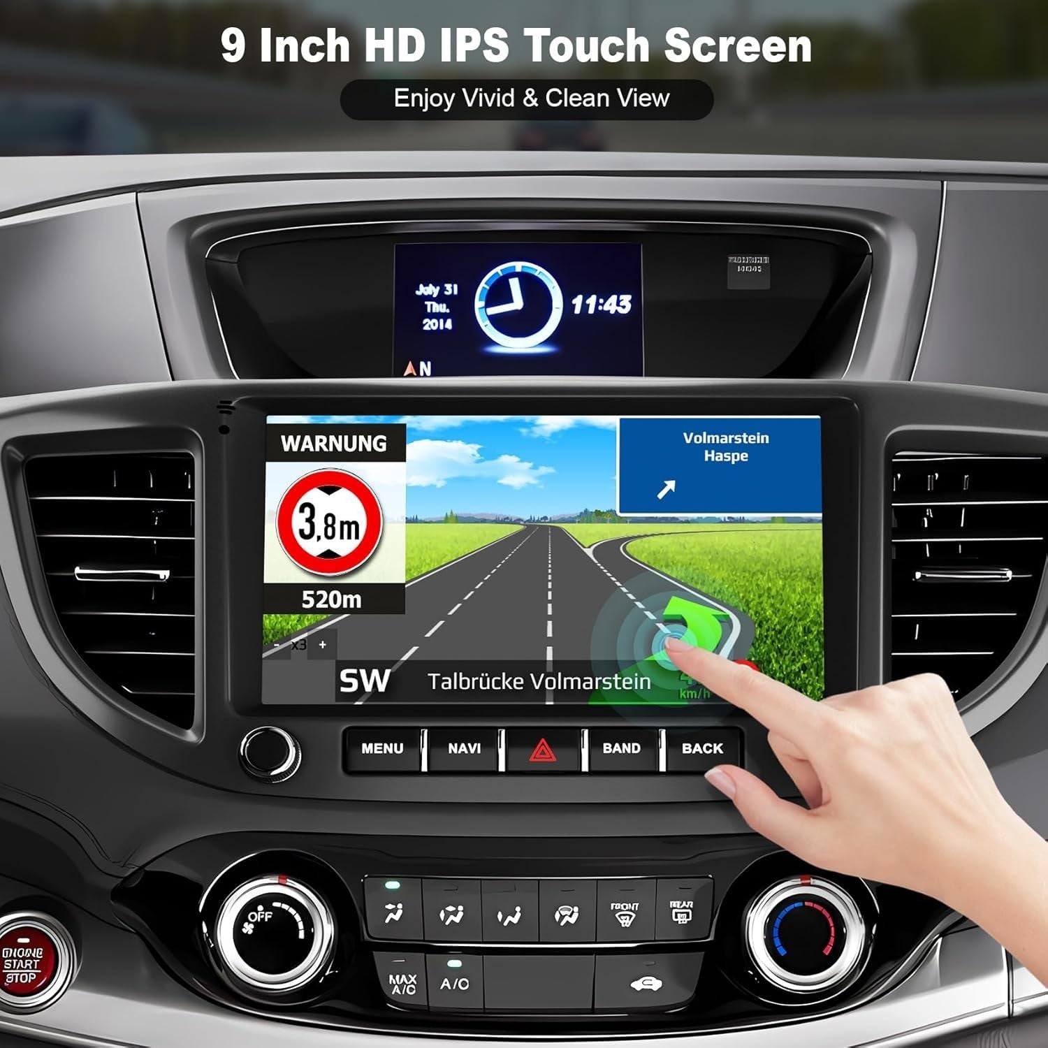 Adapter-Universe 4G64G car radio adapter for Honda CR-V 2012-2016 with a 9-inch display, compatible with 4G and 64G memory.